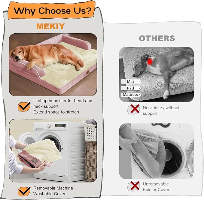Small Dog Bed Orthopedic Washable Cat Bed Memory Foam Couch Sofa Comfy Pet Beds with Waterproof Removable Cover & Non-Slip Bottom