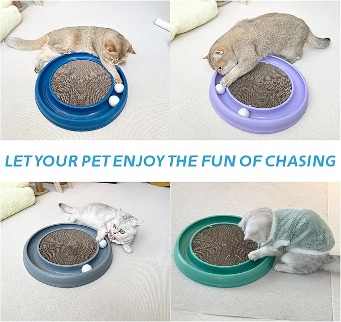 Cat Ball Toy Cat Track Balls Replacement Track Balls for Turbo Round Scratcher Toy (4 pcs), White