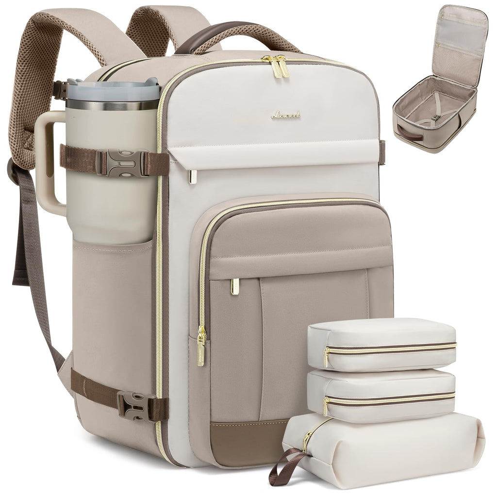 LOVEVOOK 40L Travel Backpack for Women & Men - 17.3 Inch Carry On Backpack & Personal Item Backpack for Airlines, Spacious and Durable Design, with 3 Packing Cubes