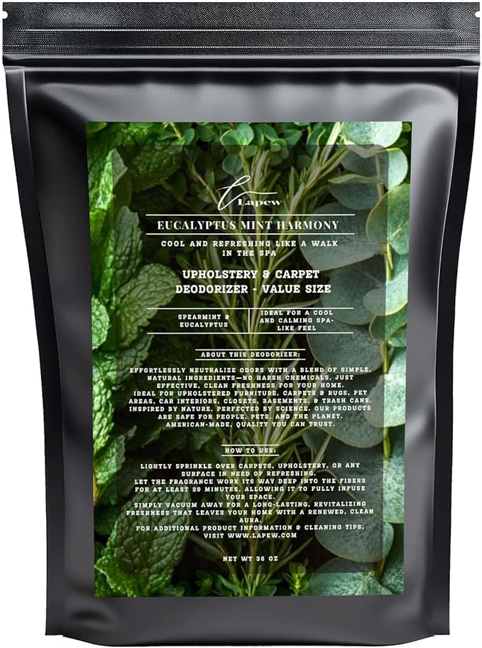 Eucalyptus Mint Harmony Carpet Freshener Powder Refill 36 oz | Powerful Odor Eliminator for Home | Upholstery Deodorizer | Carpet Deodorizer | Pet Urine | Cat Litter Box | Eucalyptus Spearmint
