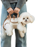 Portable Breathable Pet Carrier Sling & Backpack for Dogs & Cats, Adjustable Full-Body Harness with Traction Leash, Crossbody & Car-Friendly (Large)