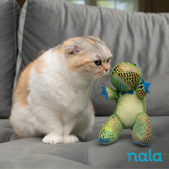 Caitec Presents Nala Cat Tucker The T-Rex Dino - Catnip Toy - Interactive Cat Toy - Chew Toy - Pillow Toy, 2 Pack