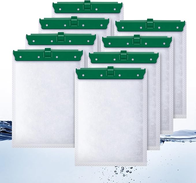 8 Count Medium Filter Cartridges Compatible with Whisper Bio Bag Filters, Large Aquarium Filter Cartridge for Whisper 10i/IQ10/PF10 and Repto Filter 90 GPH