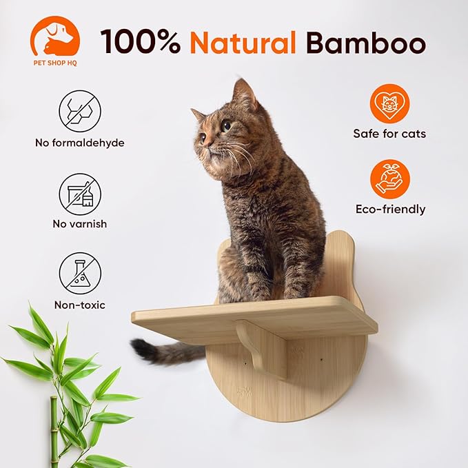 Wall-Mounted Cat Furniture for Climbing - Indoor Wooden Floating Shelves, Perches, Hammock, Bed, Bridges, Walkways - Different Models