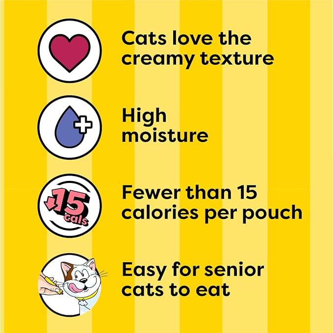 Temptations Creamy Puree Squeezable Lickable Wet Cat Treat Variety Pack, 0.42 oz. Tubes, 24 Count, Pack of 2 (48 Total)