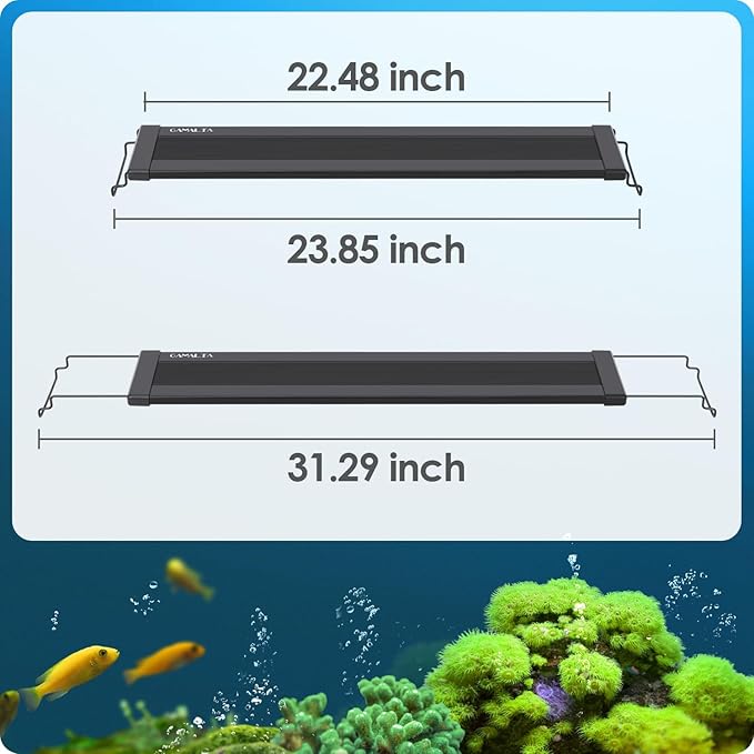 Aquarium Light, 22W 24/7 Lighting Cycle, Sunrise/Daylight/Moonlight Mode and Custom Mode with Expandable Bracket, Adjustable Timer and 7 Color Brightness for 24~30IN Fish Tank