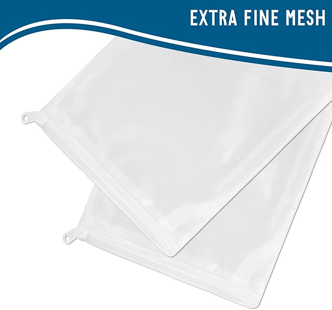 Media Bags for Aquarium - Extra Fine Mesh Bag - 10 PCS Fine Mesh Reusable Nylon Net Filter Bags with Plastic Zipper for Extra Fine Resins Filter, 7.9 x 5.5 Inch