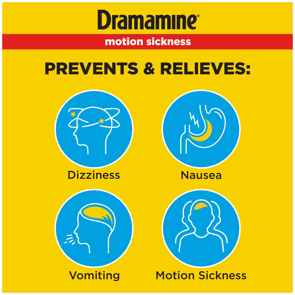 Dramamine Motion Sickness Original, for Nausea Relief During Travel, 36 Count