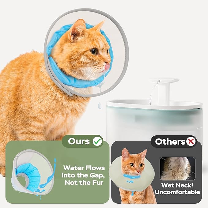 Cat Cone Collar Soft: Comfortable Waterproof Mesh Recovery Cone After Surgery to Stop Licking and Scratch, Alternative to Plastic Elizabeth Head/Neck Cone for Large Cats and Small Dogs