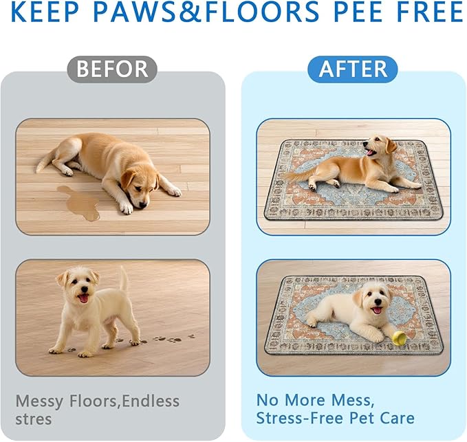 Washable Pee Pads for Dogs 2 Pack, Absorbent Reusable Puppy Pads Waterproof, Leakproof & Non-Slip Whelping Pad, Potty Training Pads for Dogs Playpen Mat 24x36