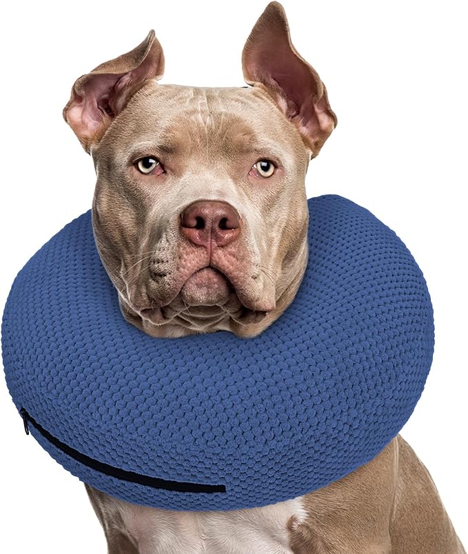 Supet Inflatable Dog Cone Collar for Dogs to Stop Licking, Dog Donut Collar After Surgery, Soft Pet Cone for Small Medium Large Dogs