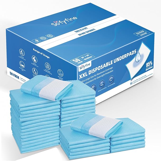 100 Count Extra Large Chucks 36"x36" Thicken Elderly Adults Incontinence Bed Pads Disposable, Heavy Duty Absorbency Underpads Waterproof, XXL Extra Large Puppy Pee Training Pad