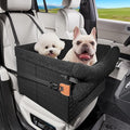 Dog Car Seats for Small Medium Dogs,PU Leather Car Seat Boosters,Foldable Puppy Cat Carseats (Black, Medium Dog)