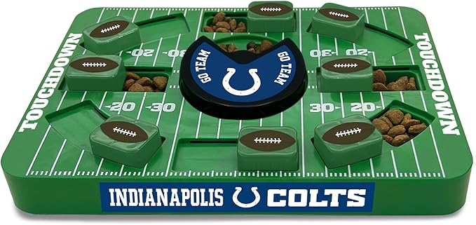 Pets First NFL Indianapolis Colts Large Puzzle Toy, New Size, Interactive Dog Treat & Slow Feeding Toy