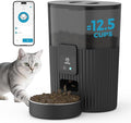 PAPIFEED Automatic Cat Feeder 3.5L/15 Cup 2.4G WiFi Pet Feeder for Dog Work with Alexa & Echo Timed Cat Food Dispenser for Remote Feeding with Stainless Steel Bowl up to 10 Meals Per Day with APP