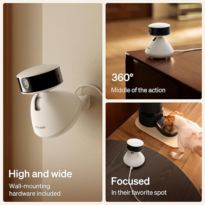 PETLIBRO 2-Packs AI Pet Camera Indoor with Phone app, Multi-Pet Recognition & AI Summary, 360° Auto Tracking Night Vision Cat cam Dog cam, [One Dog Camera Requires One Subscription]