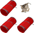 iCAGY Foldable Spiral Cat Tunnel - Indoor Toy for Small Cats, Kittens, and Rabbits - Tube for Interactive Play and Outdoor Fun - Pet Activity Toy Red 20" 3 Pcs