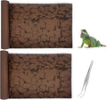 Tfwadmx 2 PCS Reptile Carpet Sand Mat Pet Terrarium Liner Lizard Bedding Mat Substrate Leopard Gecko Tank Accessories for Tortoise Turtle Snake Chameleon with Tweezers 16x23In