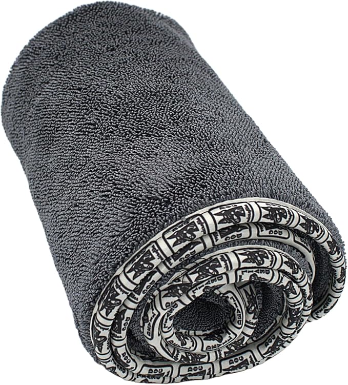 Devil Dog Premium Pet Drying Towel, Ultra-Soft, Highly Absorbent Microfiber Bath Towel for Dogs, Cats, and Other Animals - Gray, Large 24" x 35" 1200GSM 80% 20% Blend