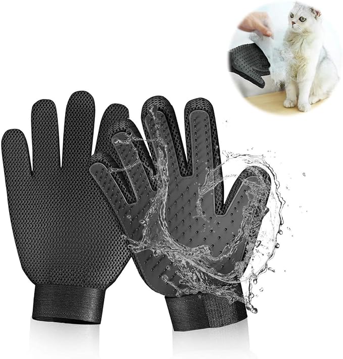 Grooming Glove for Deshedding - Efficient Pet Hair Remover Brush for Dogs, Cats, Horses (Long & Short Fur)