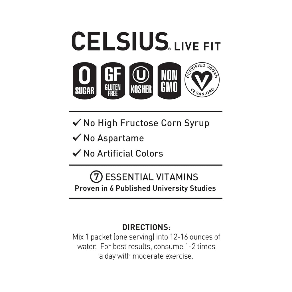 CELSIUS® On-The-Go Powder Sticks Dragonfruit Lime, Essential Energy 2.8 Oz