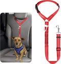 BWOGUE Pet Dog Cat Seat Belt Reflective Car Dog Headrest Restraint Leash Elastic Buffer Bungee Adjustable Tangle-Free Safety Leads Vehicle Seatbelt Harness for Small, Medium and Large Dogs (1 Pack)