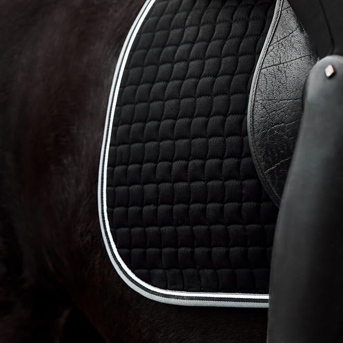 HORZE Adepto Quilted Quick-Dry Dressage Saddle Pad for Horses with Two-Tone Trim