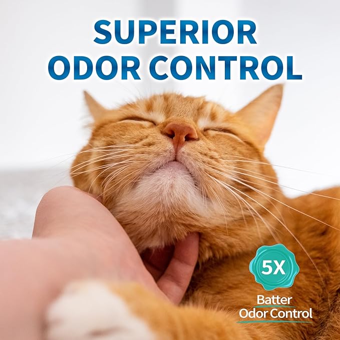 Made4Pets Cat Litter Crystals, Non Clumping Cat Litter Odor Control Kitty Litter Non Clumping No scooping Low Dust, Low Tracking, Lightweight, Dehydrates Waste,Cologne– 25.8 lbs (6 x 4.3 lb Packs)