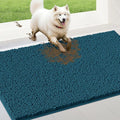IM HOME Extra Large 60" x 36" Teal Blue Dog Door Mats for Muddy Paws, Chenille Absorbent Dog Mat, Non Slip Heavy Mud Mat for Dogs, Soft Pet Bed Mat for Entryway, Mud Paws, Inside Floor