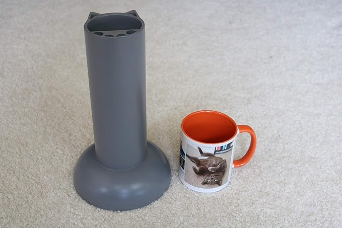 Cat Teaser Wand Holder. Keep Cats Safe with This Unique Cat Toy Storage Solution. Organize Feather Cat Wand Toys. Patent Pending (Gray)