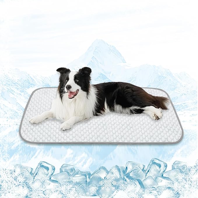 MICROCOSMOS Pet Cooling Mat & Sleeping Pad- Breathable Bubble Surface, EZ Clean. Keep Cooling for Pets, Kids and Adults in Summer.(GreyWhite, 40" x 28")