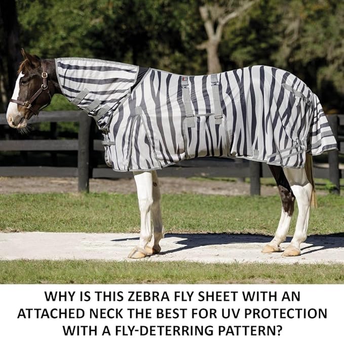 Schneiders Soft Interlock Mesh II Zebra Horse Fly Sheets | Striking Zebra Pattern for Fly Deterrence & Superior UV Protection