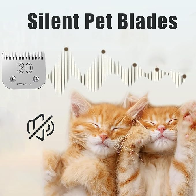 30 Blades for Dog Grooming Blades Compatible with Andis,Oster A5,Wahl km10 Dog Clippers,Size-#30, 1/50-Inch Cut Length (0.5mm)(3pcs #30)