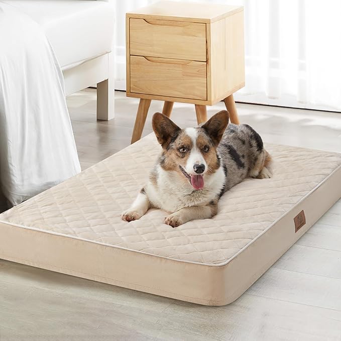 WNPETHOME Orthopedic Big Dog Beds Large Sized Dog, Waterproof Extra Large Dogs Bed with Removable Washable Cover, Multi-Needle Quilting Dogs Crate Bed