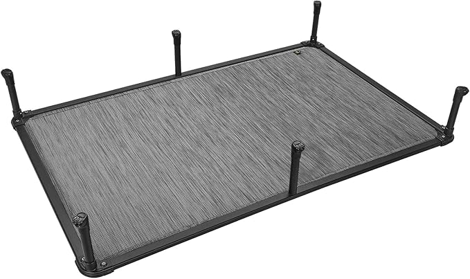 Veehoo Chew Proof Elevated Dog Bed - Cooling Raised Pet Cot- Rustless Aluminum Frame and Durable Textilene Mesh, Unique Designed No-Slip Feet for Indoor or Outdoor Use, Black Silver, XX Large
