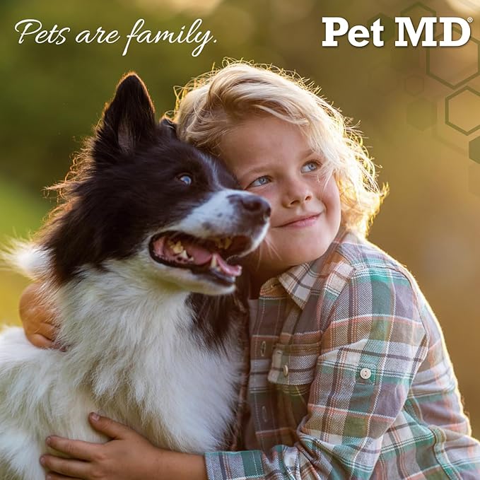 Pet MD Cat and Dog Ear Cleaner Wipes - Advanced Otic Veterinary Ear Cleaner Formula - Dog Ear Infection Treatment - 100 Count