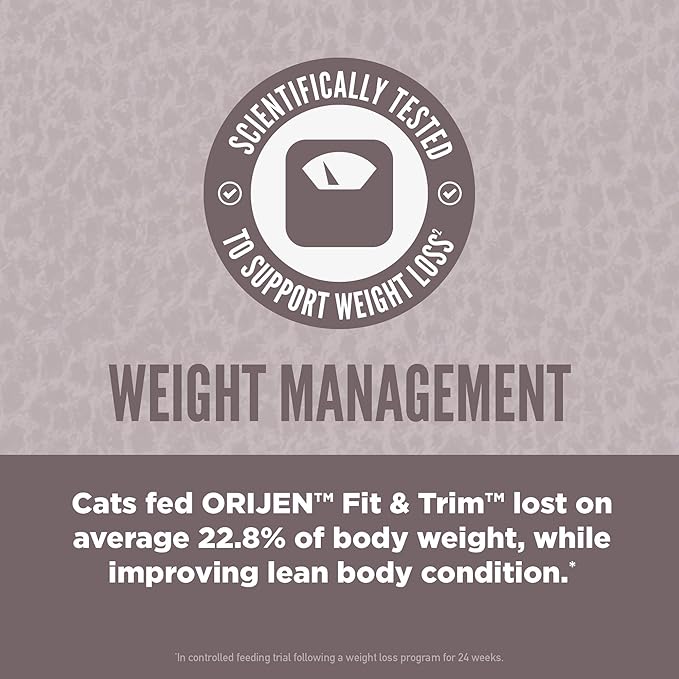 ORIJEN Fit & Trim Grain Free High Protein Premium Dry Cat Food 4lb Bag