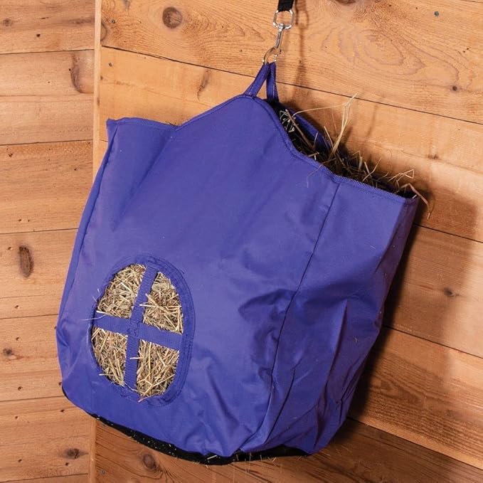 Dura-Tech Nylon Hay Bag for Horses | Color Black | Enhances Digestion with Slow Consumption | Minimizes Hay Waste | Extremely Durable 600 Denier PVC Construction
