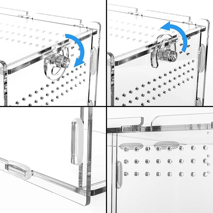 REPTI ZOO Large Tarantula Enclosure Spider Enclosure 14" X 8" X 6", 2 in 1 Acrylic Aboreal Breeding Box for Mantis Snail or Terrestrial Breeding Box for Cricket Jumping Spiders Tarantula
