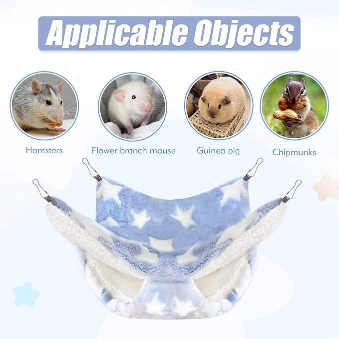 4 Pcs of Rat Hammocks Small Animal Hammock Rat Hanging Bed Guinea Pig Hammock Guinea Pig Accessories for Small Animals Cage Chinchilla Parrot Sugar Glider Ferret Squirrel