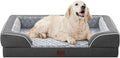 Orthopedic XL Dog Bed for Extra Large Dogs, Waterproof Memory Foam Dog Beds with Sides, Non-Slip Bottom and Egg-Crate Foam Big Dog Couch Bed with Removable Washable Cover(X-Large,Dark Grey)