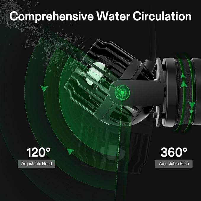 VIVOSUN Aquarium Wave Maker, 1000GPH Circulation Pump with Controller & Magnetic Suction Base, Adjustable Submersible Powerhead for 15-30 Gal Freshwater/Saltwater Fish Tank, 10W