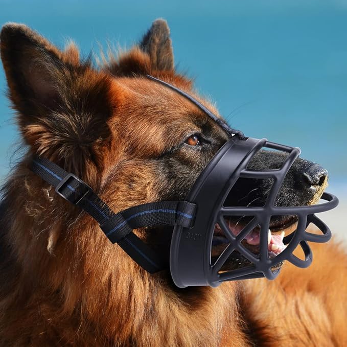Dog Muzzle, Breathable Basket Muzzles for Small, Medium, Large and X-Large Dogs, Prevent Barking, Biting, Chewing Dog Mouth Cover