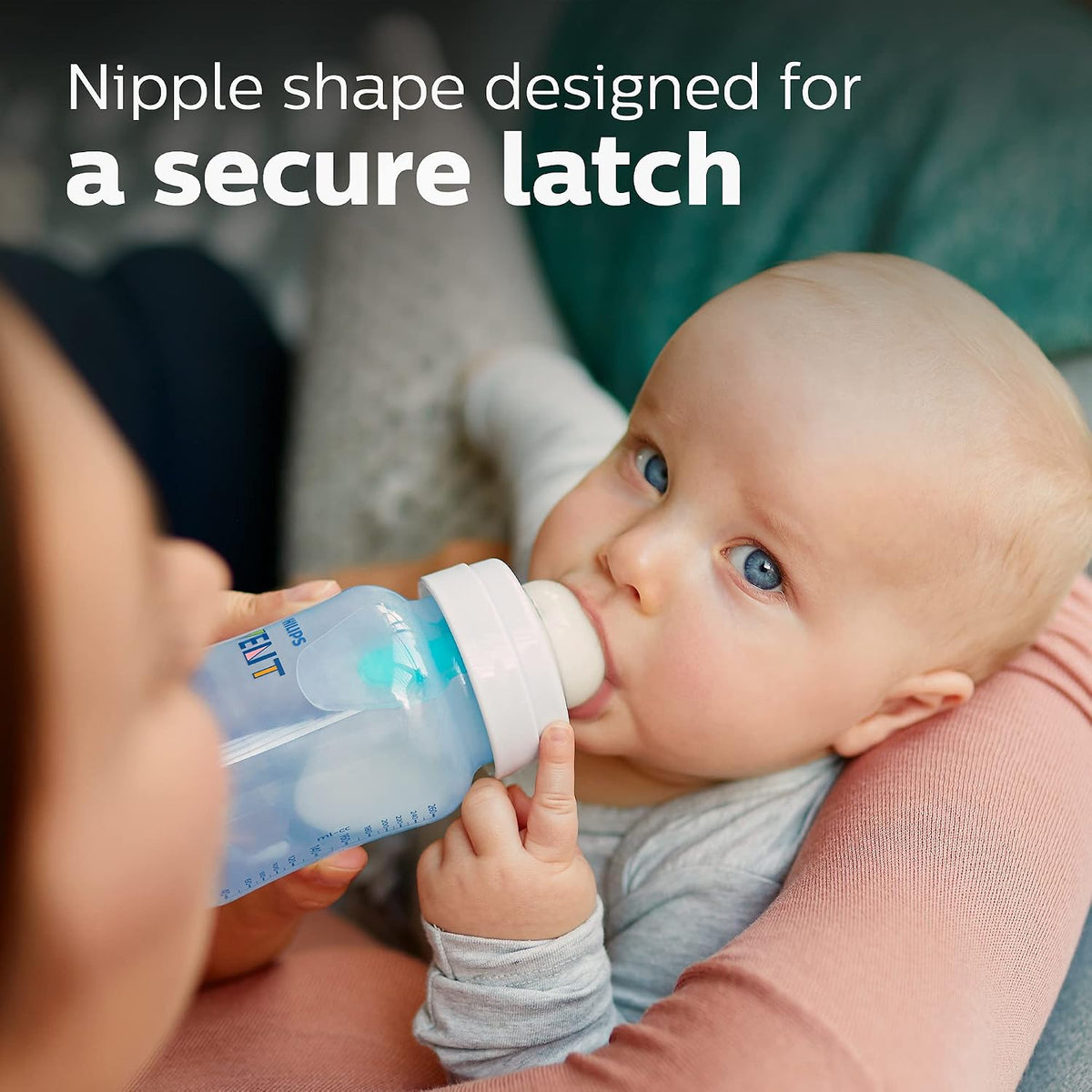 Philips Avent Anti-Colic Baby Bottle with AirFree Vent, Medium Flow 2 Nipple, 1m+, 9oz, 4 Pack, Pink, SCY703/14