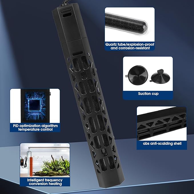 1000w Aquarium Heater, Submersible Fish Tank Heater,Intelligent Frequency Conversion with Over-Temperature Protection and Automatic Power-Off When Leaving Water for