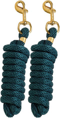 SIE (Pack of 2) Nylon 8ft Lead Ropes for Horse Halters (Hunter Green)