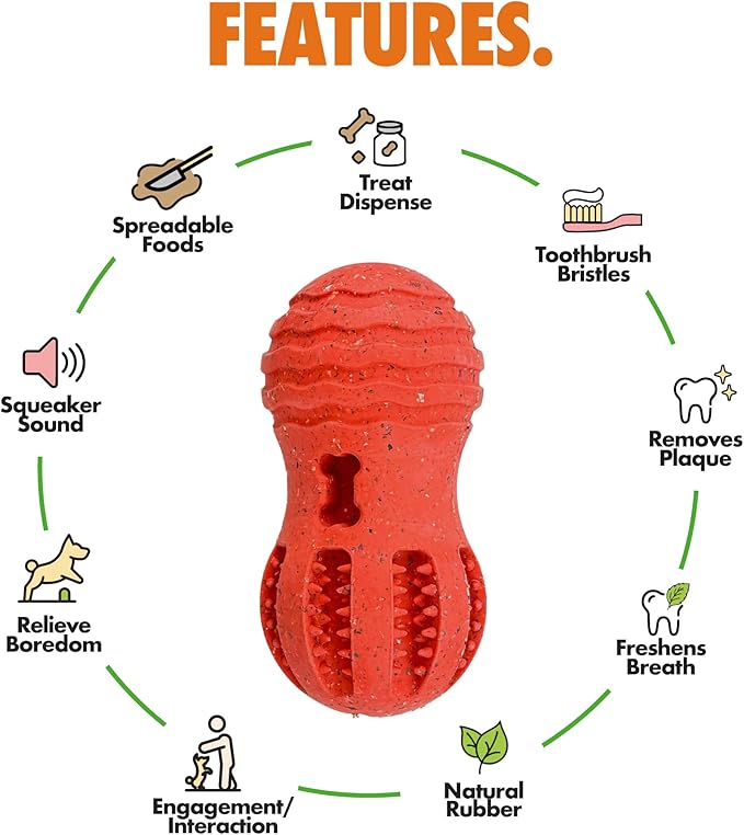 Max Fusion with Nike Grind, Dog Chew Toy, Arlee Weeble Treat Dispensing Toy for Dogs, Durable & Interactive for Pets, L