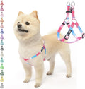 PUPTECK No Pull Dog Harness Soft Adjustable Basic Nylon Step in Puppy Vest Outdoor Walking with ID Tag, Striped Pink, S