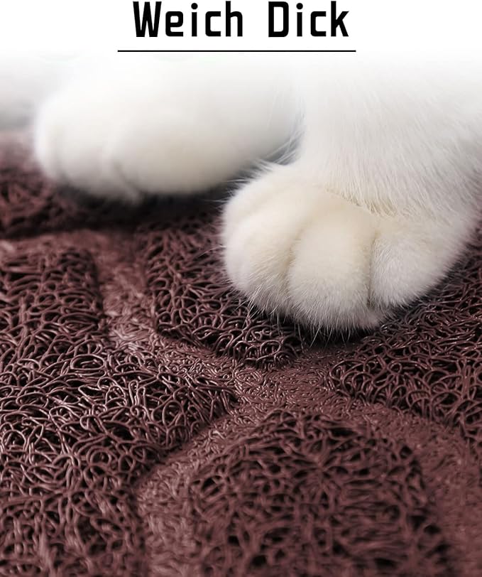Yimobra Cat Litter Mat, 47"x36" Litter Box Mat with Litter Lock Mesh, Soft Cat Litter Mat Litter Trapping Mat, Easy to Clean, Non-Slip, Water Resistant, Litter Free Floors, Dark Coffee