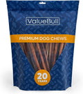 ValueBull Bully Sticks for Small Dogs, Thin 12 Inch, 50 Count - All Natural, Grass Fed, Single Ingredient, Long Lasting Dog Treats